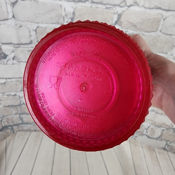 Starbucks Fall 2021 Neon Pink Studded Cold Cup Soft Touch Jelly Venti 24oz - Picture 6 of 11